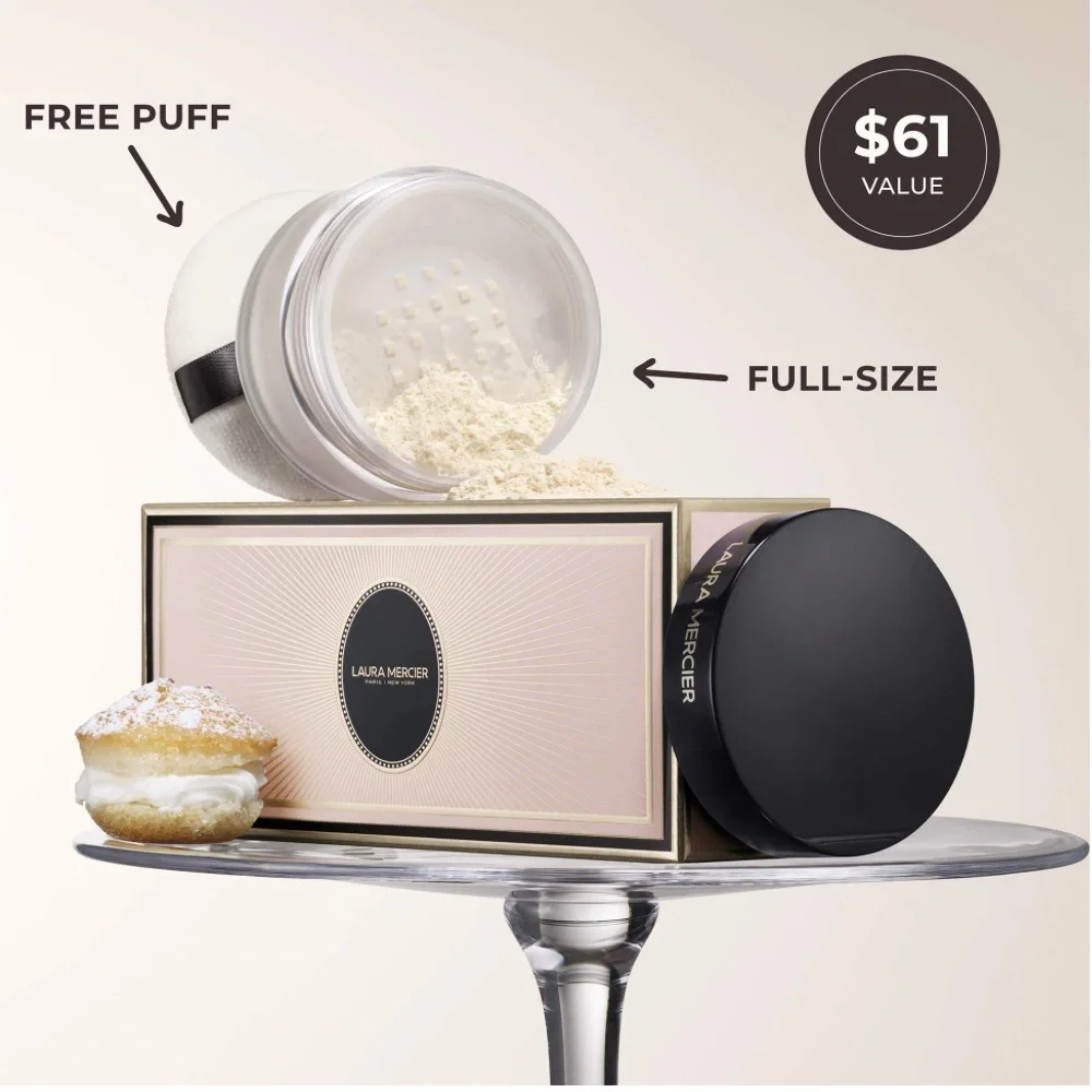 Laura Mercier Translucent Indulgent Icons Loose Setting Powder & Puff